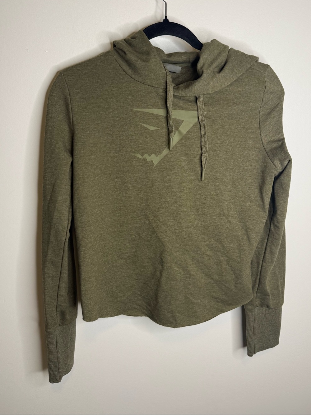 Gymshark Olive Green Hooded Sweatshirt with Subtle Logo